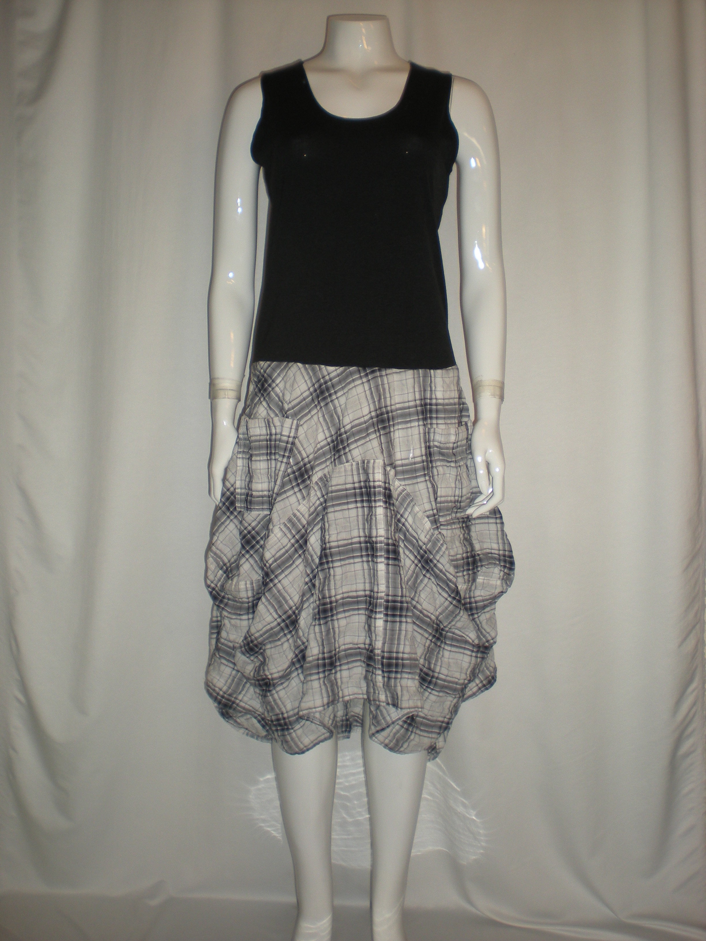 Style # 1012, Black Top Knit with Plaid bottom, Size 3 (Large)