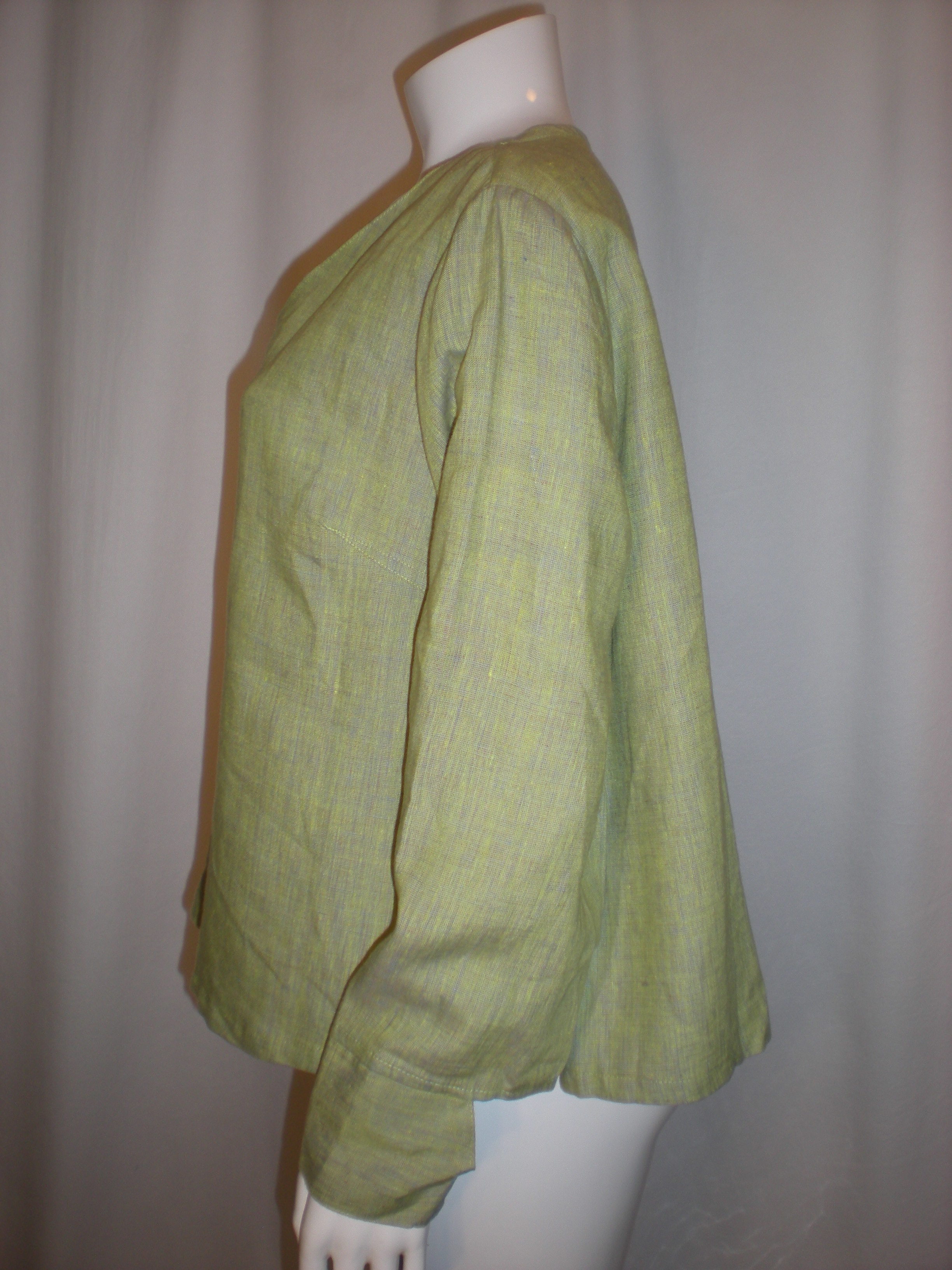 Style #6082, A-Line Two-Tone Linen Jacket